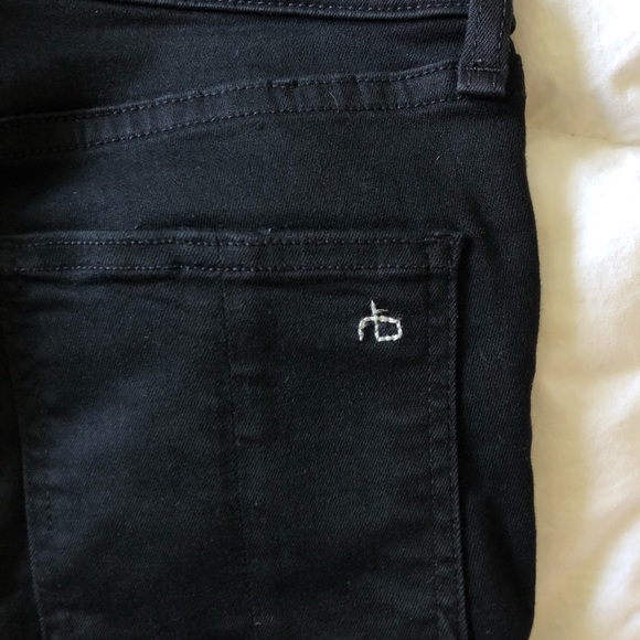 Rag & Bone Black High Rise Skinny Denim Jeans - Picture 6 of 7